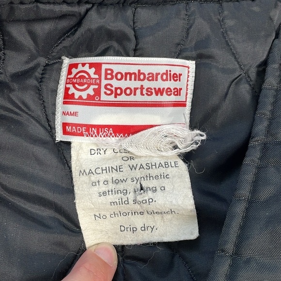 Vintage Bombardier Sportwear Insulated Ski Snow Bib Black Made in USA - Picture 5 of 14